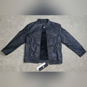 Nwt American Breed Men’s Black Quilted Faux Leather Jacket NWT | XXL